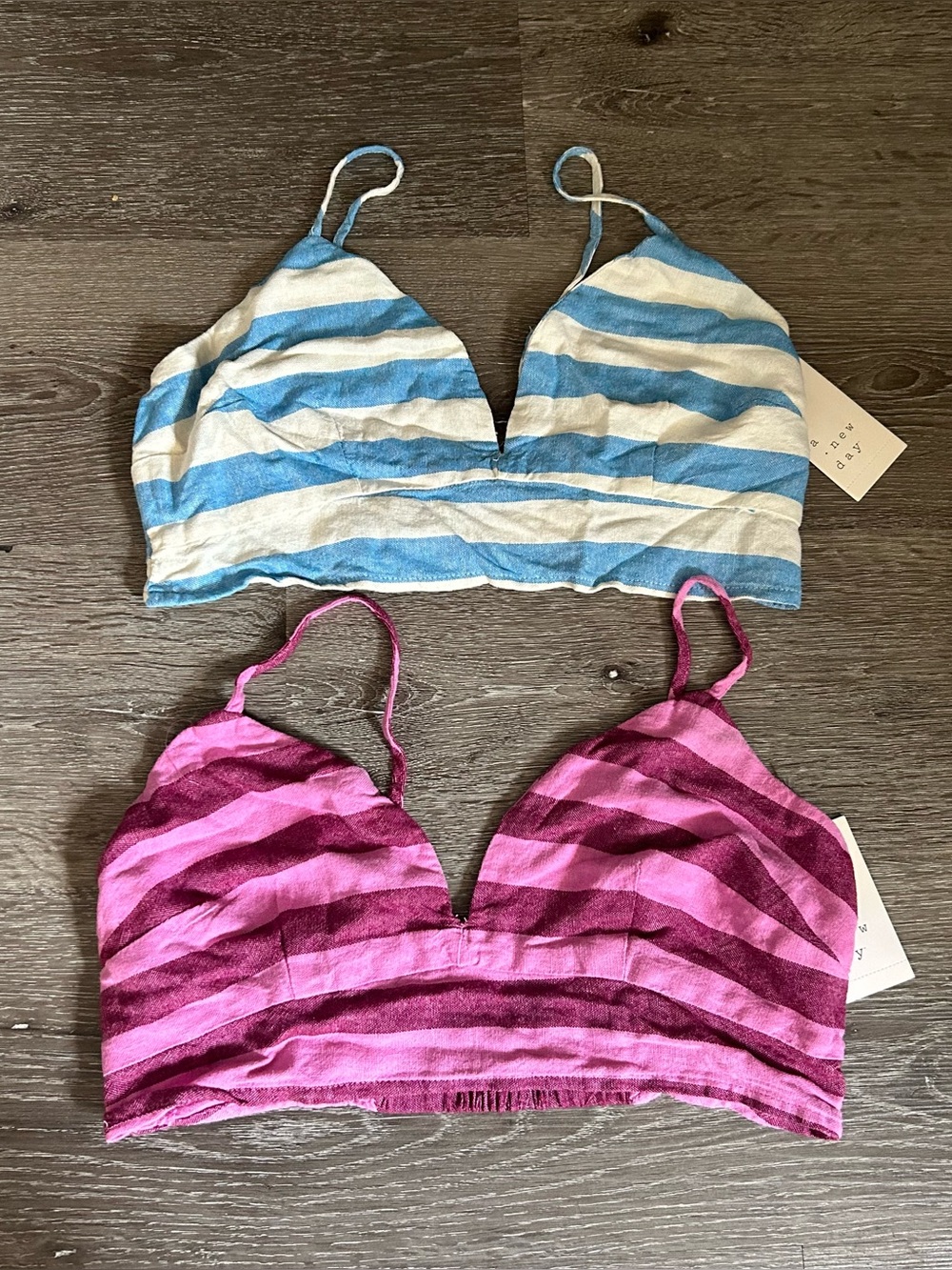 NWT Small A New Day Bralettes lot of 2
Pink Blue Stripes Linen Blend